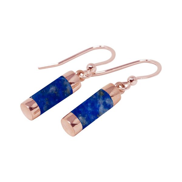 Rose Gold Lapis Drop Earrings