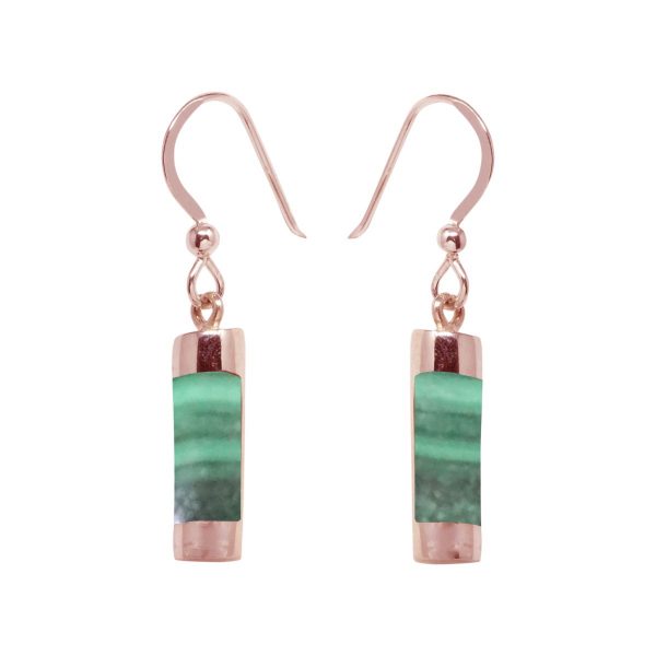 Rose Gold Malachite Drop Earrings