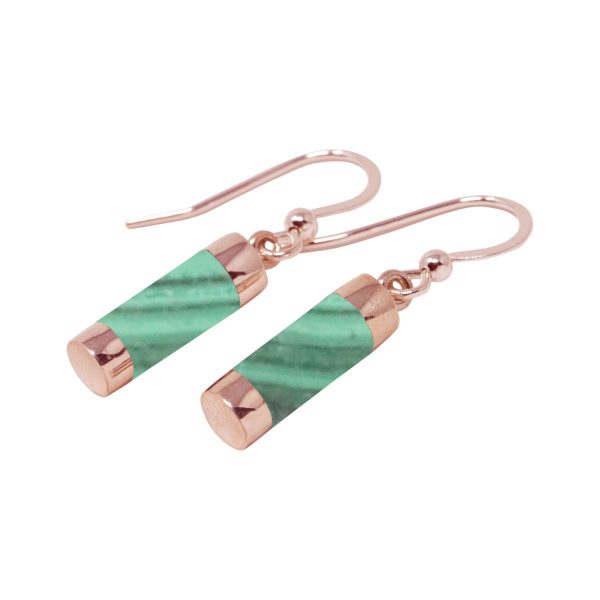 Rose Gold Malachite Drop Earrings