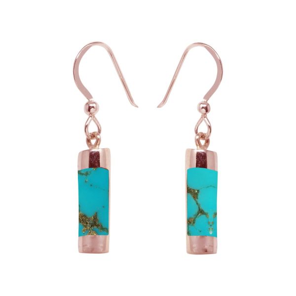 Rose Gold Turquoise Drop Earrings