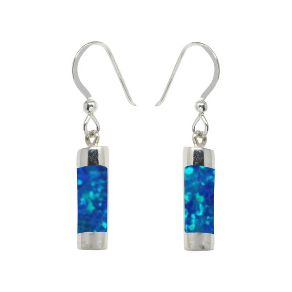 Silver Cobalt Blue Opalite Drop Earrings