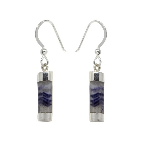 White Gold Blue John Drop Earrings