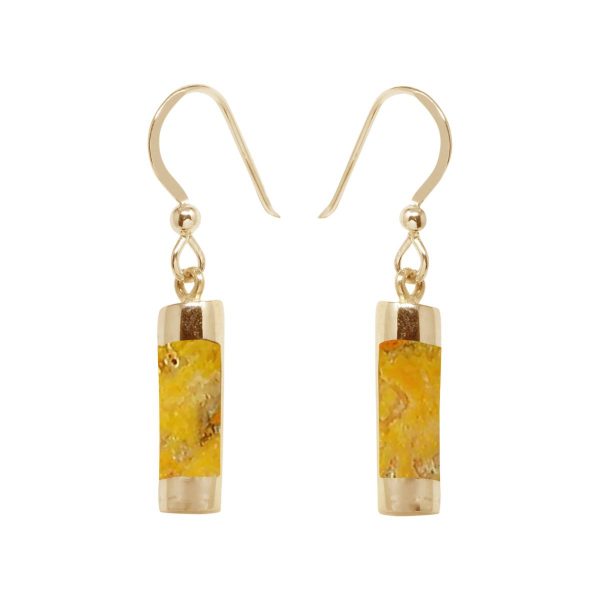 Gold Bumblebee Jasper Drop Earrings