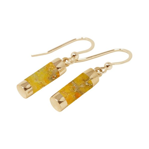 Gold Bumblebee Jasper Drop Earrings