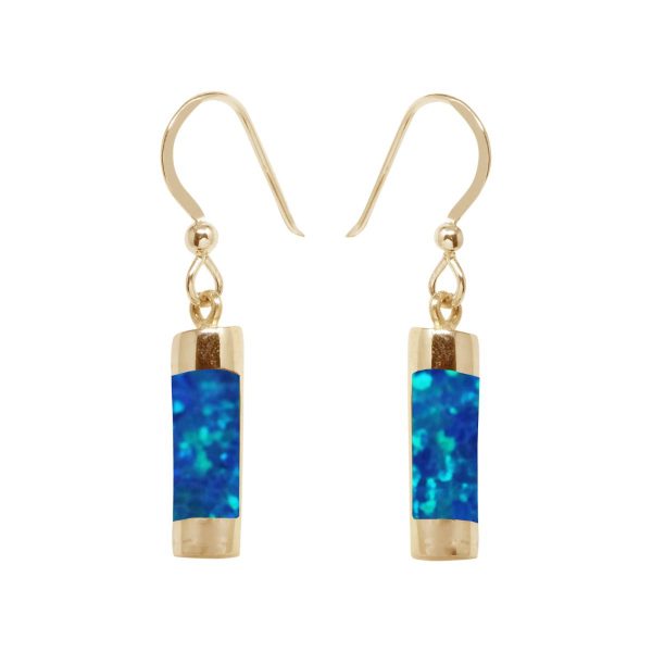 Gold Opalite Cobalt Blue Drop Earrings