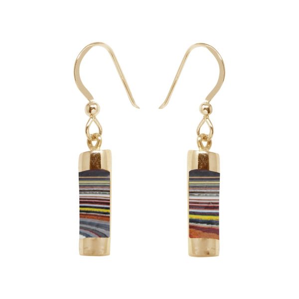 Gold Fordite Drop Earrings