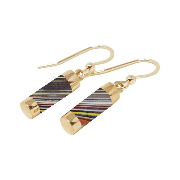 Gold Fordite Drop Earrings