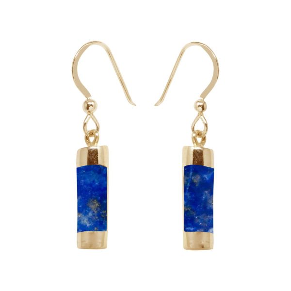 Gold Lapis Drop Earrings