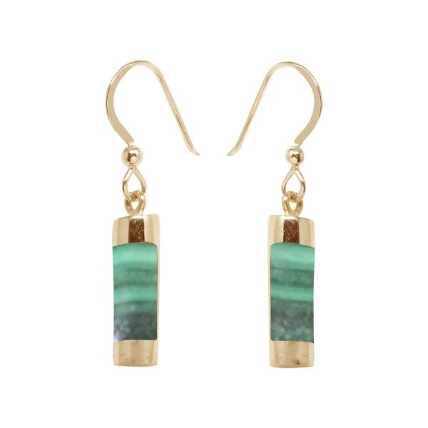 Gold Malachite Drop Earrings