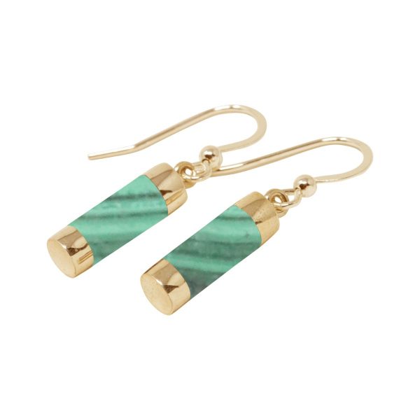 Gold Malachite Drop Earrings