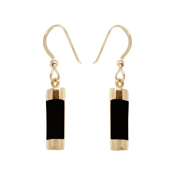 Gold Whitby Jet Drop Earrings