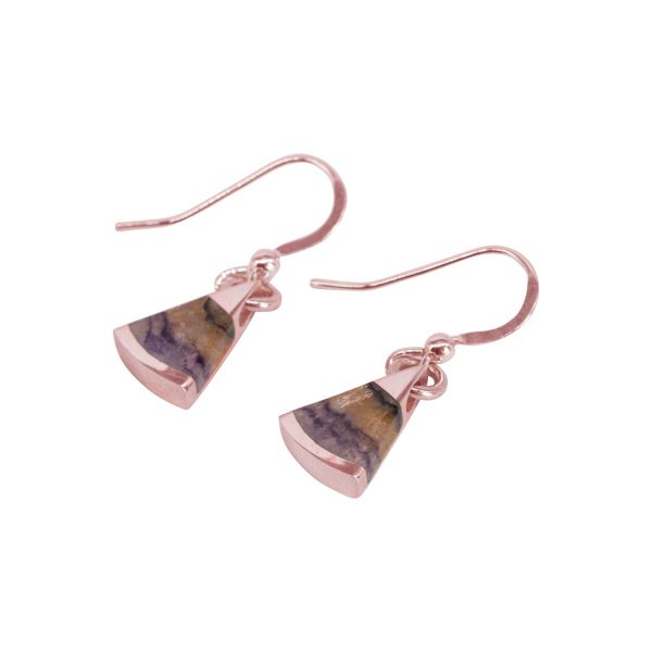 Rose Gold Blue John Drop Earrings