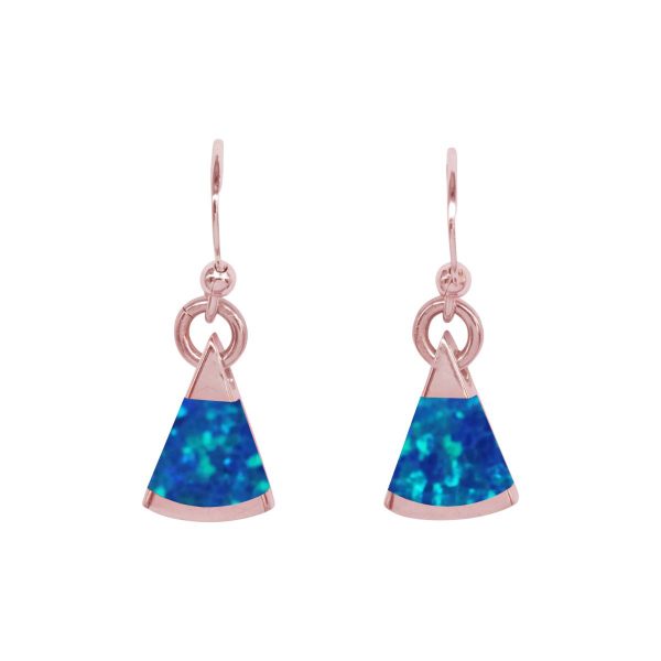 Rose Gold Cobalt Blue Opalite Drop Earrings