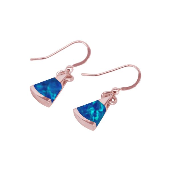 Rose Gold Cobalt Blue Opalite Drop Earrings