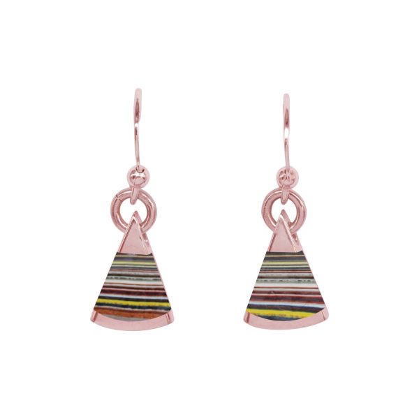 Rose Gold Fordite Drop Earrings