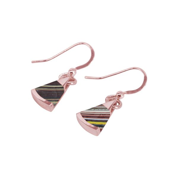 Rose Gold Fordite Drop Earrings