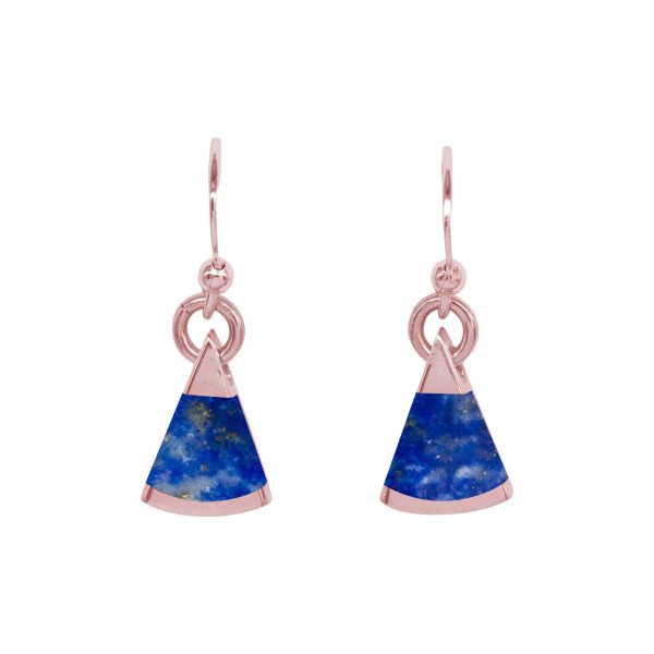 Rose Gold Lapis Drop Earrings