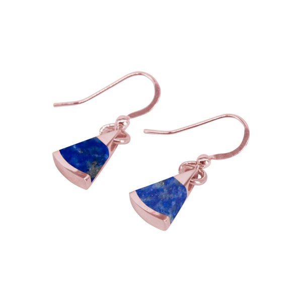 Rose Gold Lapis Drop Earrings