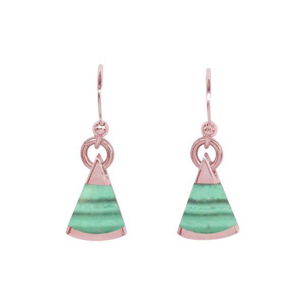 Rose Gold Malachite Drop Earrings