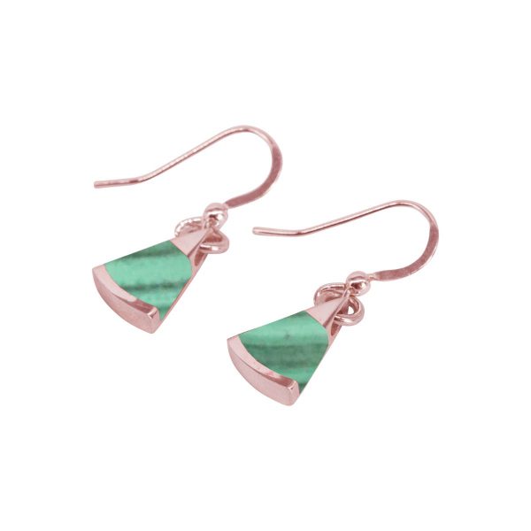 Rose Gold Malachite Drop Earrings