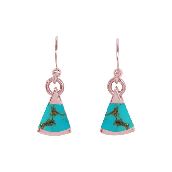 Rose Gold Turquoise Drop Earrings