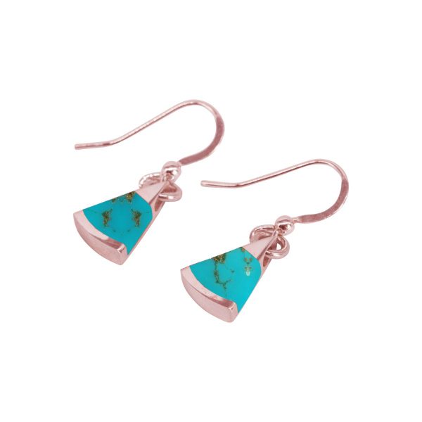 Rose Gold Turquoise Drop Earrings