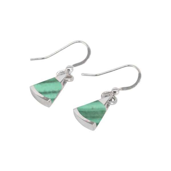 Silver Malachite Drop Earrings