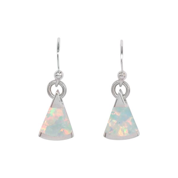 Silver Opalite Sun Ice Drop Earrings