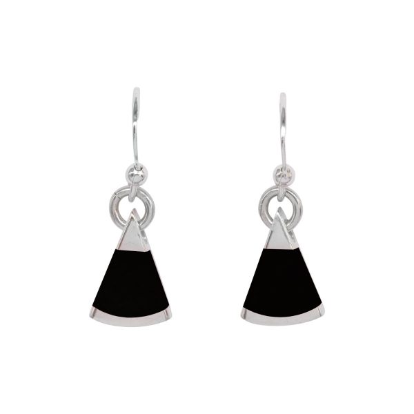 Silver Whitby Jet Drop Earrings