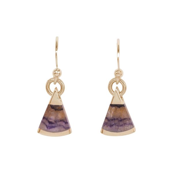 Gold Blue John Drop Earrings