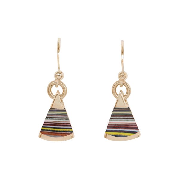 Gold Fordite Drop Earrings