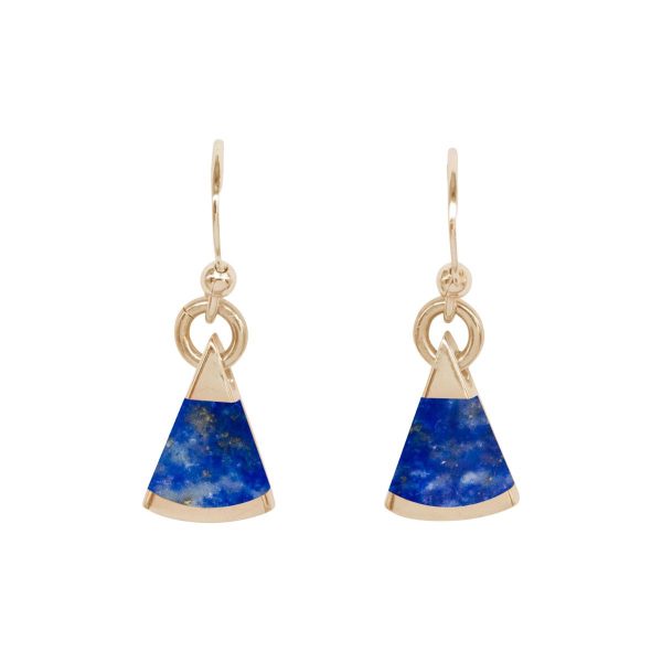 Gold Lapis Drop Earrings