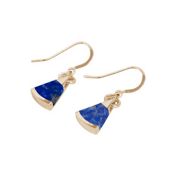 Gold Lapis Drop Earrings