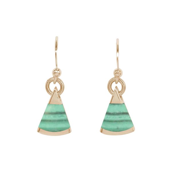 Gold Malachite Drop Earrings