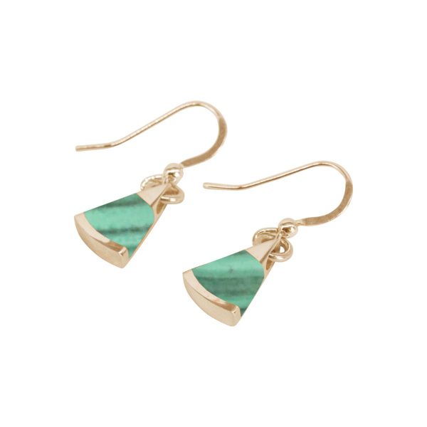 Gold Malachite Drop Earrings