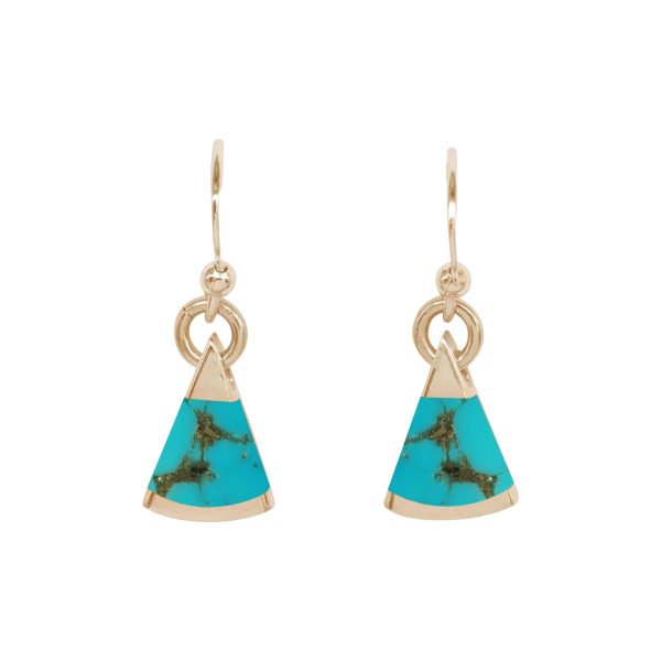 Gold Turquoise Drop Earrings