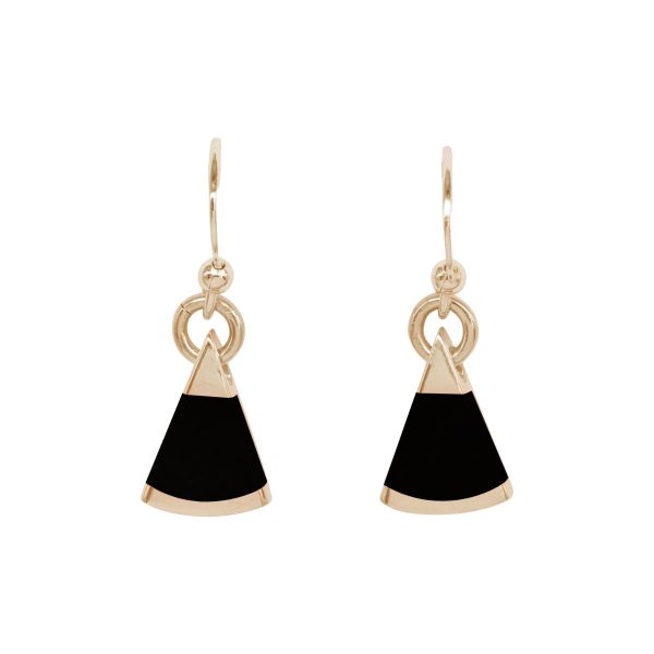 Gold Whitby Jet Drop Earrings