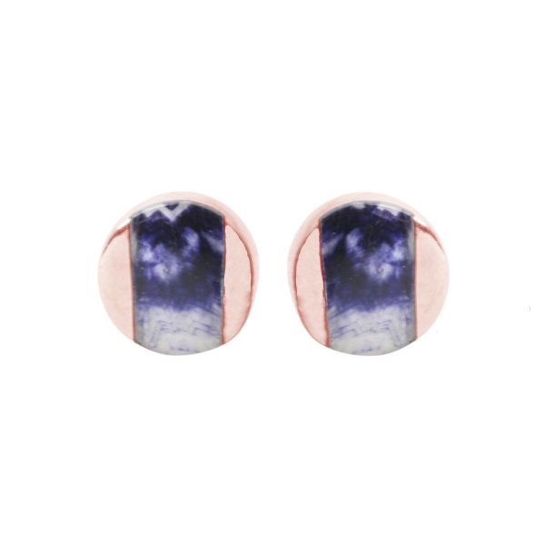 Rose Gold Blue John Stud Earrings