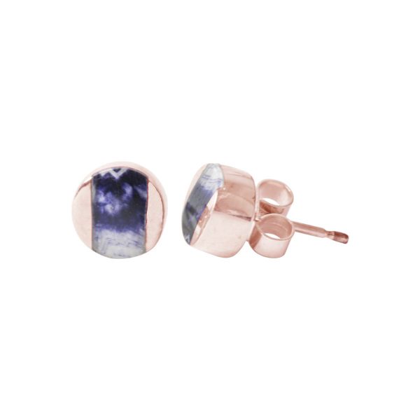 Rose Gold Blue John Stud Earrings