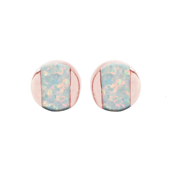 Rose Gold Opalite Sun Ice Stud Earrings