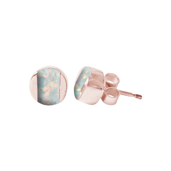 Rose Gold Opalite Sun Ice Stud Earrings