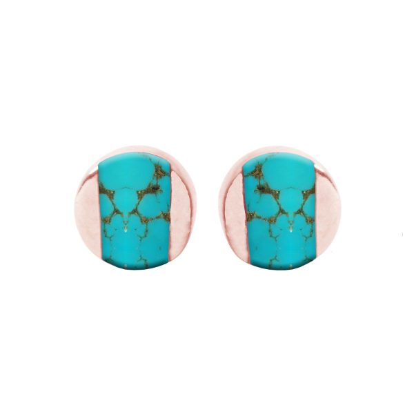 Rose Gold Turquoise Stud Earrings