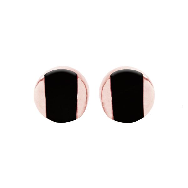 Rose Gold Whitby Jet Stud Earrings