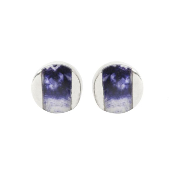 Silver Blue John Stud Earrings