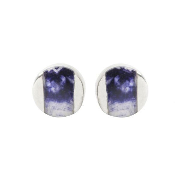 Silver Blue John Stud Earrings