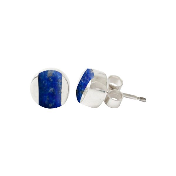 Silver Lapis Stud Earrings