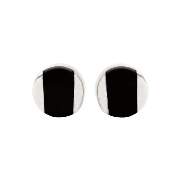 Silver Whitby Jet Stud Earrings