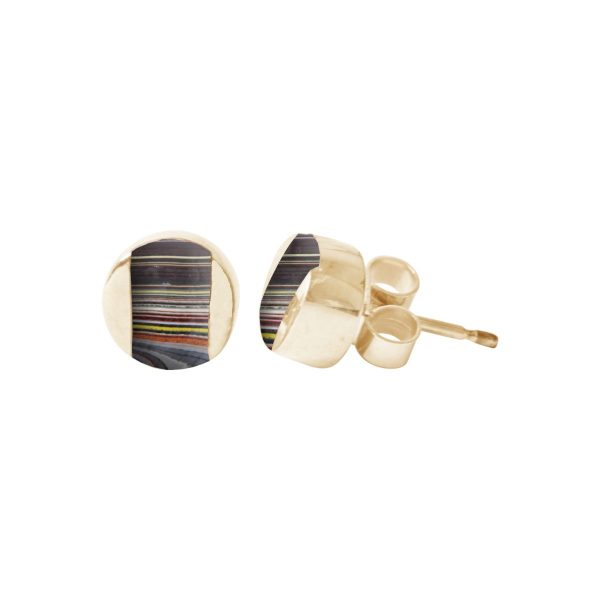 Gold Fordite Stud Earrings