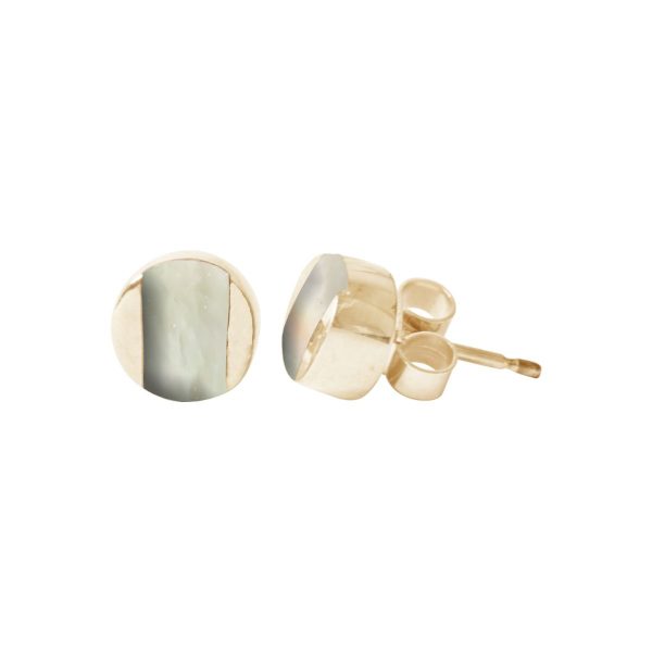 Gold Mother of Pearl Stud Earrings