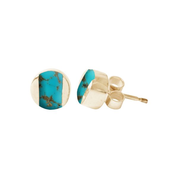 Gold Turquoise Stud Earrings